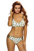 Sexy Crisscross Straps Pineapple Print Reversible 2pcs Swimsuit