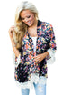 Sexy Crochet Lace Detail Floral All Over Kimono