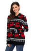 Sexy Cute Christmas Reindeer Knit Black Hooded Sweater