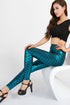 Sexy Cyan Metallic Scales Leggings
