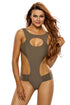 Sexy Dare Devil Strappy Olive Open Front Monokini