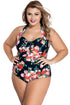 Sexy Dark Floral Plus Size Non-underwire Monokini