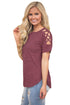 Sexy Date Red Crisscross Detail Short Sleeve T-shirt