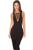 Sexy Deep V Neck Lace up Bust Bandage Dress
