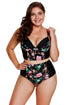 Sexy Delicate Floral Push Up High Waist Bikini Swimsuit