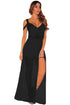 Sexy Elegant Black Faux Wrap Maxi Tulle Romper