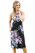 Sexy Fall in Love with Floral Print Boho Dress in Black
