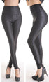 Sexy Fashion Deep Black Faux Leather Leggings