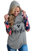 Sexy Floral Raglan Sleeve Grey Blessed Mama Hoodie