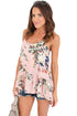 Sexy Flounced Pink Floral Racerback Tank