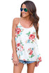 Sexy Flounced White Floral Racerback Tank