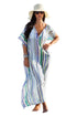 Sexy Geometric Print Chiffon Beach Kaftan Cover Up