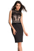 Sexy Glamorous Lace Detail Black Bodycon Dress