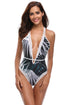 Sexy Graphic Print Strappy Back One Piece Swimsuit