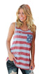 Sexy Gray American Flag Tank Top with Bow Detail