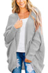 Sexy Gray Dolman Sleeve Knit Cardigan with Pocket