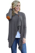 Sexy Gray Elbow Patch Women Cardigan