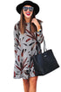 Sexy Gray Feather Graphic Pocket Tunic Dress