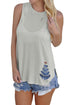 Sexy Gray Laser Cut Detail Tank Top