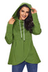 Sexy Green Casual Asymmetric Hem Pullover Hoodie