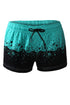 Sexy Green Floret Printed Women Swim Shorts