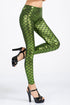 Sexy Green Metallic Scales Leggings
