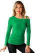Sexy Green Ruched Asymmetric Top