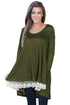 Sexy Green Swingy Layered Long Sleeve Tunic