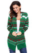Sexy Green White Red Geometric Knit Christmas Cardigan