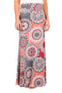 Sexy Grey Coral Bohemian Print Maxi Skirt