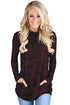 Sexy Heather Burgundy Cozy Cowl Neck Drawstring Sweatshirt