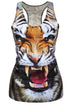 Sexy Howling Tiger Digital Print Waistcoat
