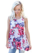 Sexy Ivory Floral Pompom Lace Trim Flowy Tank Top