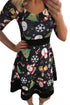 Sexy Jolly Christmas Cartoon Print Black A-line Dress