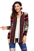 Sexy Khaki Aztec Print Cardigan