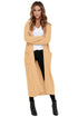 Sexy Khaki Cable Knit Long Cardigan