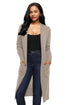 Sexy Khaki Knit Long Sleeve Open Front Cardigan