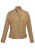 Sexy Khaki Quilted High Neck Cotton Jacket