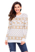 Sexy Khaki Reindeer and Snowflake Knit Christmas Sweater