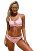 Sexy Lace up Halter Bralette Bikini Set