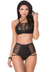 Sexy Lace-up Strappy Bralette Set