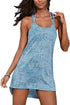Sexy Light Blue Braided Racerback Burnout Beach Dress