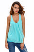 Sexy Light Blue Chiffon Ruffle Front Tank Top