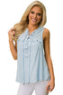 Sexy Light Blue Sleeveless Tank Top with Lace up
