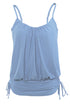 Sexy Light Blue Spaghetti Strap Tankini Swim Top