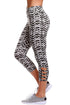 Sexy Light Monochrome Print Crisscross Detail Leggings