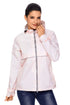 Sexy Light Pink Women Zipper Lapel Suit Blazer with Foldable Sleeve