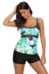Sexy Mint Abstract Printed Camisole Tankini Top