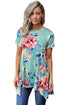 Sexy Mint Floral Short Sleeve Tunic