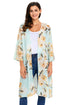 Sexy Mint Floral Side Slit Boho Kimono